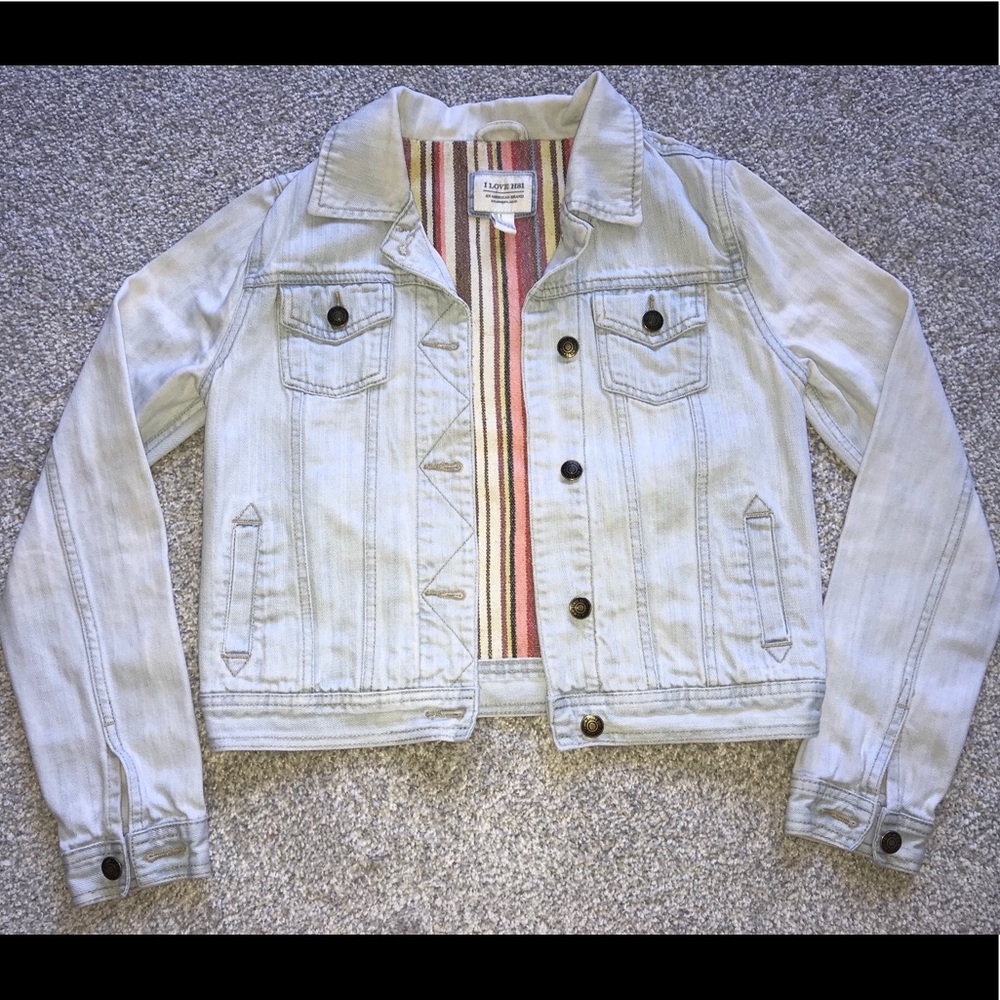 Jean jacket (size small) I love h81